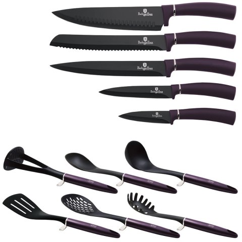 ZESTAW NOŻY I PRZYBORÓW KUCHENNYCH 12 EL. BERLINGER HAUS PURPLE ECLIPSE BH-6258