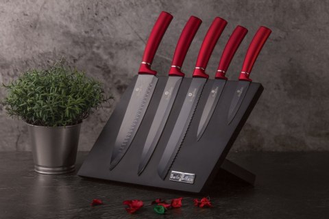 ZESTAW NOŻY NA STOJAKU MAGNETYCZNYM 6 EL. BERLINGER HAUS BURGUNDY BH-2519