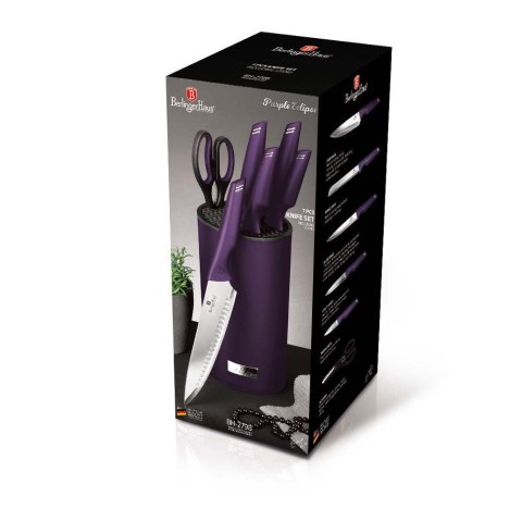 ZESTAW NOŻY W BLOKU 7-ELE BERLINGER HAUS PURPLE ECLIPSE BH-2798