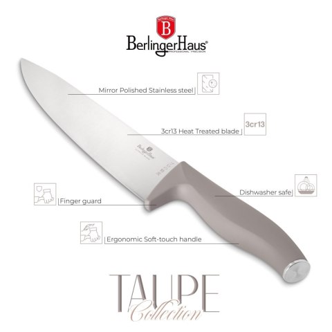 ZESTAW NOŻY W BLOKU BAMBUSOWYM 10-ELE BERLINGER HAUS TAUPE BH-3122