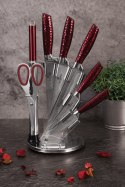 ZESTAW NOŻY W STOJAKU 8 EL. BERLINGER HAUS METALLIC LINE BURGUNDY BH-2459
