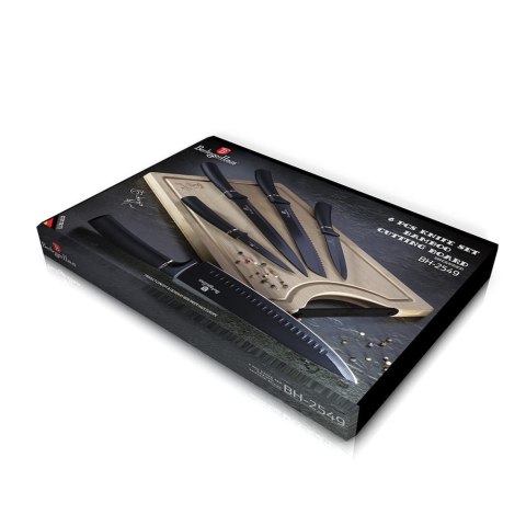 ZESTAW NOŻY Z DESKĄ 6-EL. BERLINGER HAUS BLACK SILVER BH-2549