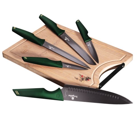 ZESTAW NOŻY Z DESKĄ 6-ele BERLINGER HAUS EMERALD LINE BH-2706