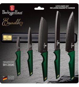 ZESTAW NOŻY Z LISTWĄ MAGNETYCZNĄ 6 ELE. BERLINGER HAUS EMERALD BH-2696