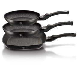 ZESTAW PATELNI Z POWŁ. GRANITOWYCH BERLINGER HAUS BLACK SILVER BH-6157