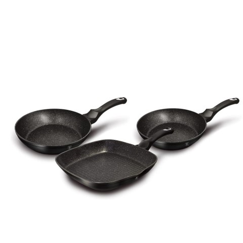 ZESTAW PATELNI Z POWŁ. GRANITOWYCH BERLINGER HAUS BLACK SILVER BH-6157