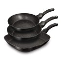 ZESTAW PATELNI Z POWŁ. GRANITOWYCH BERLINGER HAUS BLACK SILVER BH-6157
