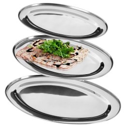 Zestaw półmisków półmisek stalowy owalny na przekąski 3 sztuki EXCELLENT HOUSEWARE 139183