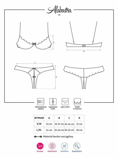 Bielizna-Alabastra zestaw 2-częściowy S/M