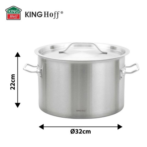 GARNEK GASTRONOMICZNY Z POKRYWĄ STALOWĄ Ø32cm 17L KINGHOFF KH-2023