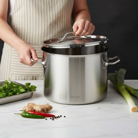 GARNEK GASTRONOMICZNY Z POKRYWĄ STALOWĄ Ø50cm 58L KINGHOFF KH-2028