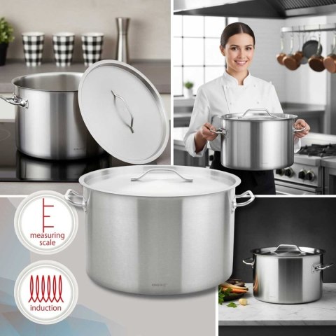 GARNEK GASTRONOMICZNY Z POKRYWĄ STALOWĄ Ø50cm 58L KINGHOFF KH-2028