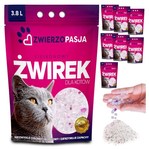 Silikonowy żwirek dla kota ZWIERZOPASJA komplet 8 X 3,8 L