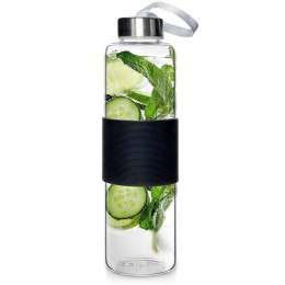 Butelka na wodę sok lemoniadę szklana czarna 600 ml EXCELLENT HOUSEWARE 259152-C