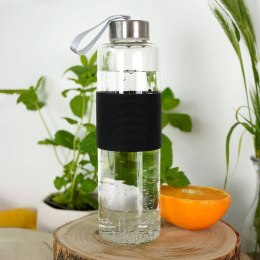 Butelka na wodę sok lemoniadę szklana czarna 600 ml EXCELLENT HOUSEWARE 259152-C