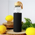 Butelka na wodę sok lemoniadę szklana z silikonowym pokrowcem 600 ml VILDE 139443