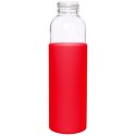 Butelka szklana na wodę soki z silikonowym pokrowcem czerwona 500 ml EXCELLENT HOUSEWARE 124502-C