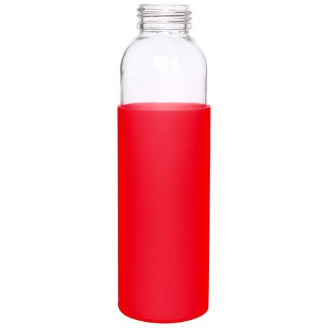 Butelka szklana na wodę soki z silikonowym pokrowcem czerwona 500 ml EXCELLENT HOUSEWARE 124502-C
