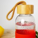 Butelka szklana na wodę soki z silikonowym pokrowcem czerwona 500 ml EXCELLENT HOUSEWARE 124502-C