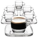 Filiżanka do kawy ze spodkiem szklana 75ml 6 sztuk LAV 129671