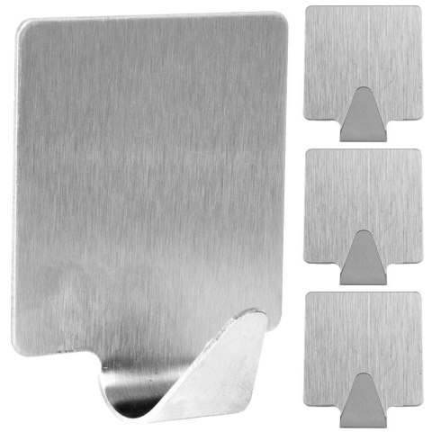 Haczyki wieszaki uchwyty haczyk samoprzylepny stalowy 4x3.5cm 4SZT GET-IT 569129-W4