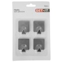 Haczyki wieszaki uchwyty haczyk samoprzylepny stalowy 4x3.5cm 4SZT GET-IT 569129-W4
