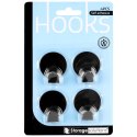 Haczyki wieszaki uchwyty haczyk samoprzylepny stalowy czarny 4x3.5cm 4SZT STORAGE SOLUTIONS 569572-W3