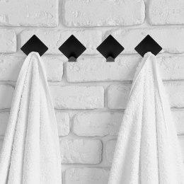 Haczyki wieszaki uchwyty haczyk samoprzylepny stalowy czarny 5x5cm 4SZT STORAGE SOLUTIONS 569572-W2