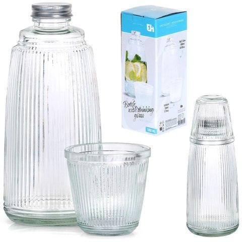 Karafka szklana do whisky na alkohol ze szklanką 1L + 220 ml EXCELLENT HOUSEWARE 259662