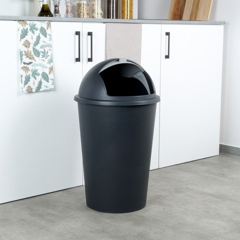 Kosz na śmieci odpady pojemnik śmietnik plastikowy czarny 50L VILDE 779077