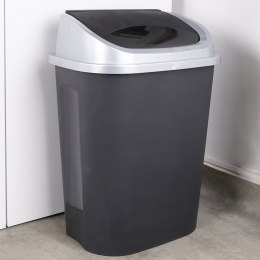 Kosz na śmieci odpady śmietnik plastikowy czarny duży 50L VILDE 779073