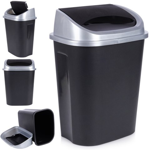 Kosz na śmieci odpady śmietnik pojemnik plastikowy czarny 25L VILDE 779072