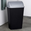 Kosz na śmieci plastikowy czarny duży 38L do kuchni biura VILDE 779092