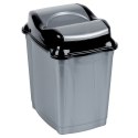 Kosz na śmieci plastikowy śmietnik szary błyszczący 16L do kuchni ORION 731342