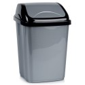 Kosz na śmieci plastikowy śmietnik szary błyszczący 16L do kuchni ORION 731356