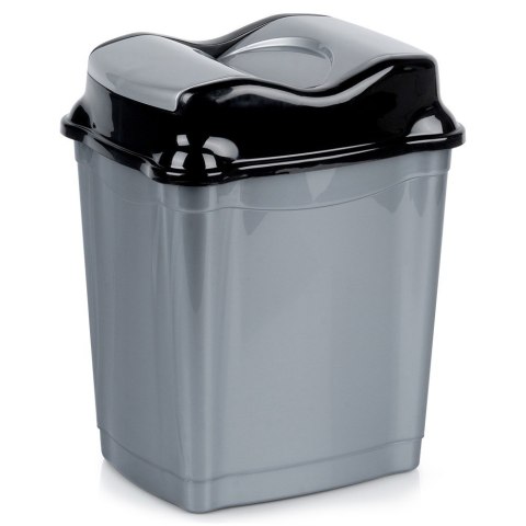 Kosz na śmieci plastikowy śmietnik szary błyszczący 9L do kuchni ORION 731339