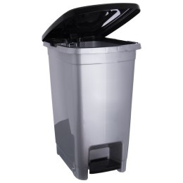 Kosz na śmieci plastikowy z pedałem wąski 15L śmietnik szary ORION 731309