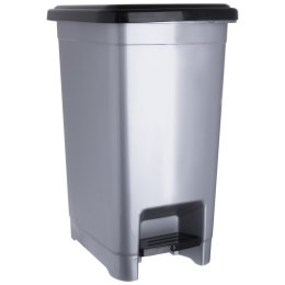 Kosz na śmieci wąski z pedałem pokrywą pokrywką wąski 25L duży szary ORION 731310