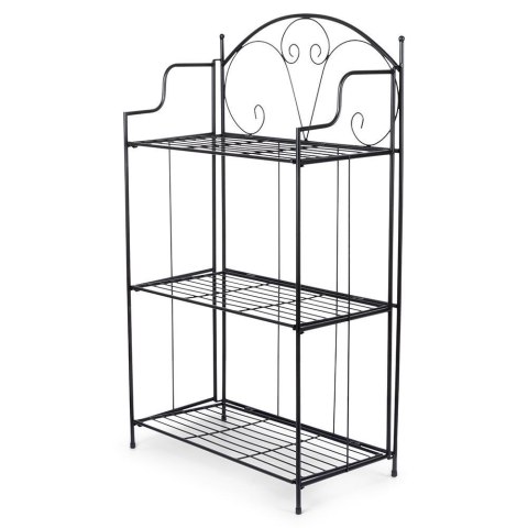 Kwietnik metalowy czarny 3-piętrowy 58x30.5x101cm PROGARDEN 339451