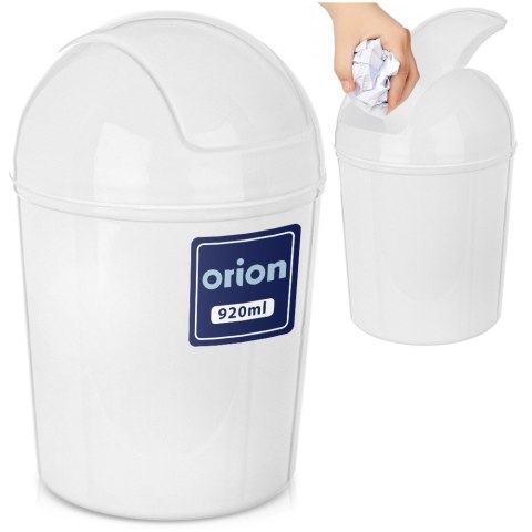 Mały kosz na śmieci na biurko łazienkowy do biura łazienki biały 920 ml ORION 731295