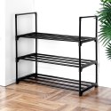 Metalowa półka na buty regał stojak organizer czarny 3-poziomowy 57x28x55cm VILDE 568052