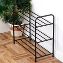 Metalowa półka na buty regał stojak organizer czarny 3-poziomowy 63x28x60cm VILDE 569979