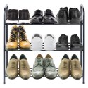 Metalowa półka na buty regał stojak organizer czarny 3-poziomowy 63x28x60cm VILDE 569979