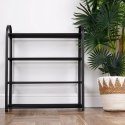 Metalowa półka na buty regał stojak organizer czarny 4-poziomowy 49.5x18.5x56.5cm VILDE 569732