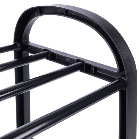 Metalowa półka na buty regał stojak organizer czarny 4-poziomowy 49.5x18.5x56.5cm VILDE 569732