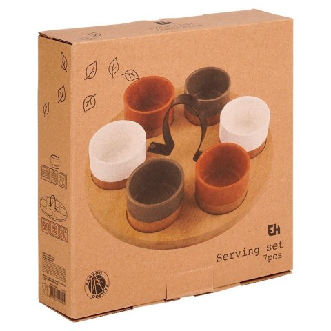 Miseczki ceramiczne na przekąski oliwki orzeszki na tacy 7-ele EXCELLENT HOUSEWARE 139748