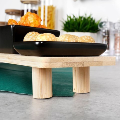 Miseczki na przekąski sos dip ceramiczne czarne na tacy 50cm 7-ele EXCELLENT HOUSEWARE 139307