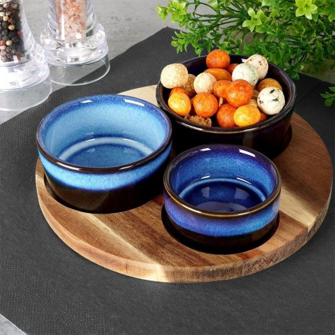 Miseczki na przekąski sos dip ceramiczne na tacy 20cm 4-ele EXCELLENT HOUSEWARE 139308-N