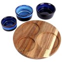 Miseczki na przekąski sos dip ceramiczne na tacy 20cm 4-ele EXCELLENT HOUSEWARE 139308-N