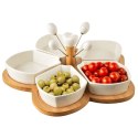Miseczki na przekąski sos dip porcelanowe białe WHITELINE 28.5cm 10-ele ORION 129201